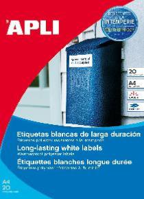 agipa 16924 étiquettes polyester blanches 105x148.5 mm coins dr.- B. 10 pl. A4