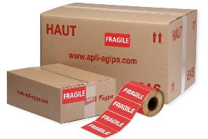 AGIPA 102127 étiquettes adhésives de signalisation FRAGILE 50x100mm