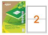 agipa 101194 étiquettes multiusages blanches recyclées 210X148.5 mm coins vifs - B. 100 pl. A4