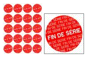 agipa 101514 étiquettes imprimé "FIN DE SERIE" diamètre 37.5 mm - Pochette de 100