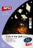 APLI agipa 10424 : étiquettes phosphorescentes dans l'obscurité - Poch 5 feuilles A4