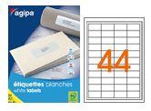 agipa 119603 étiquettes multiusages blanches 50x25 mm coins arrondis - Poch 25 pl. A4
