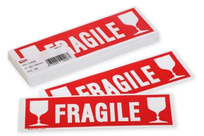 AGIPA 119208 étiquettes adhésives de signalisation FRAGILE+VERRE 190x60mm