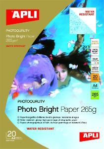 Apli agipa 10123 : papier photo A4 bright 265 g/m² - Poch 20 feuilles